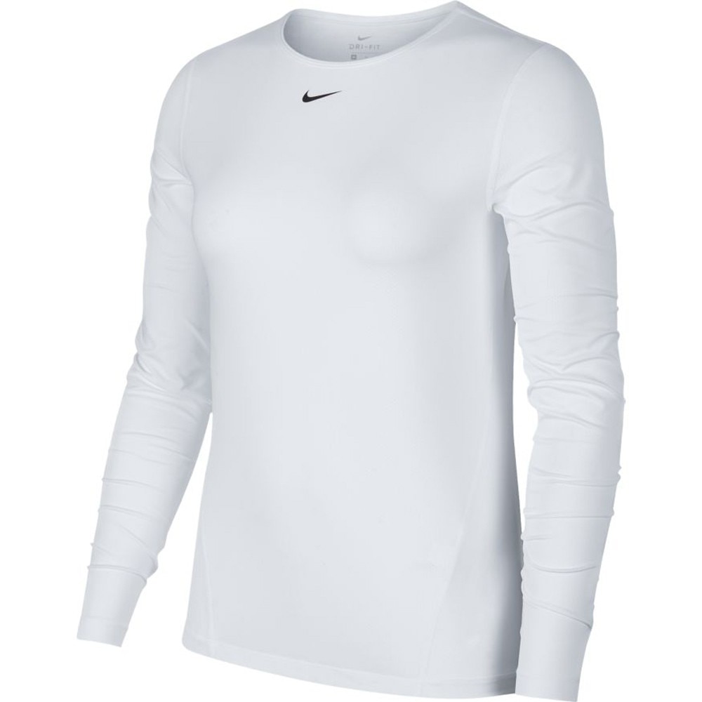 Nike Pro Mesh Langermet Treningstrøye Dame Hvit