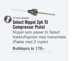 Select Nippel 2-Pack Til Compressor Pistol
