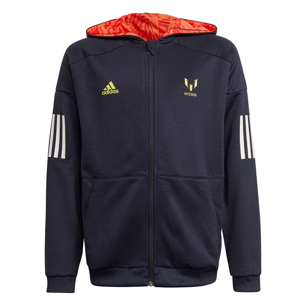 Adidas Messi FullZip Hoodie Hettegenser Barn Sort