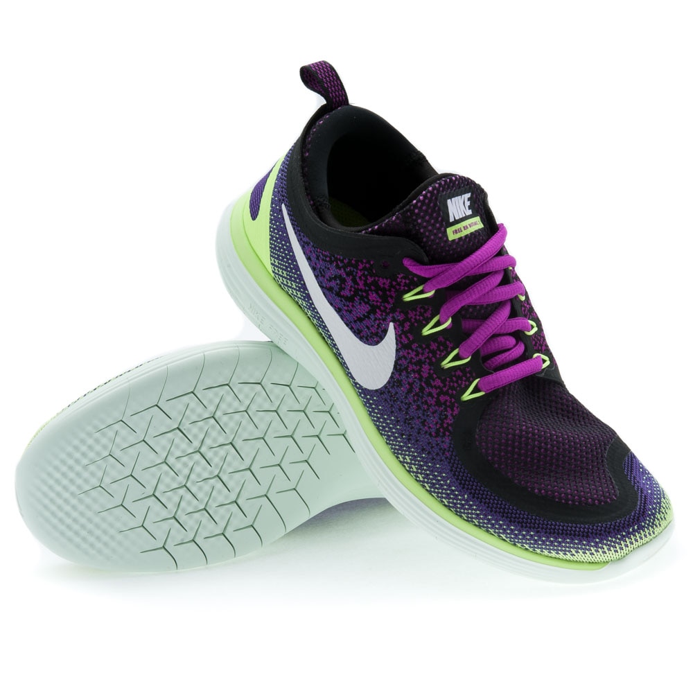 Nike Free Run Distance Joggesko Dame Lilla/Volt