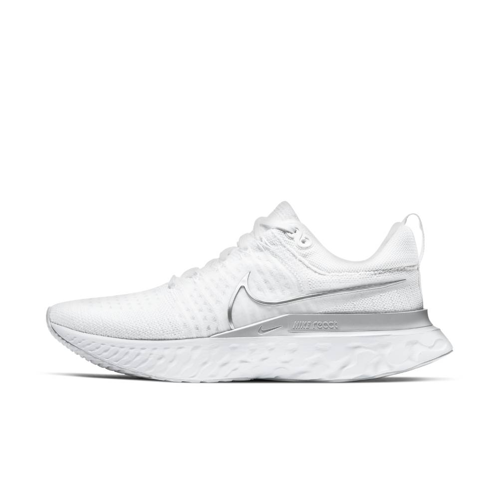 Nike React Infinity Run Flyknit 2 Joggesko Dame Hvit/Sølv