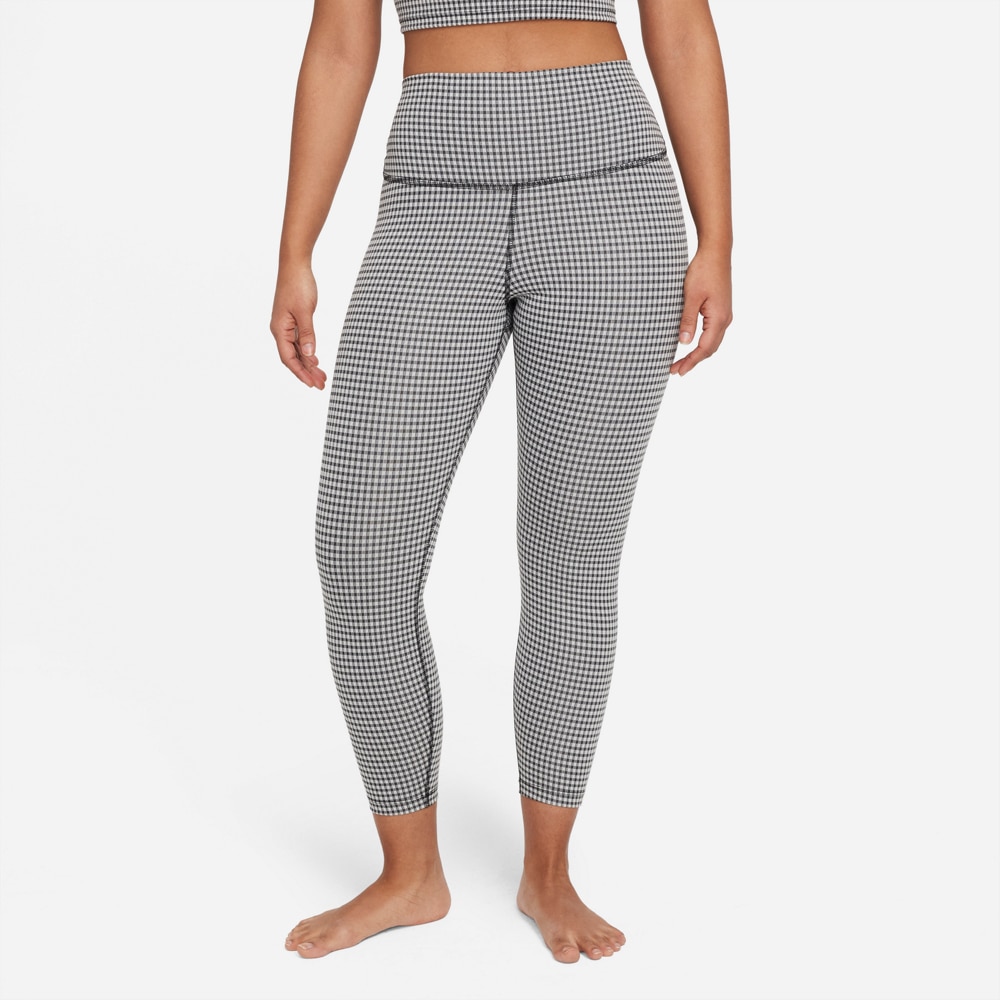 Nike Gingham Crop Tights Dame Grå