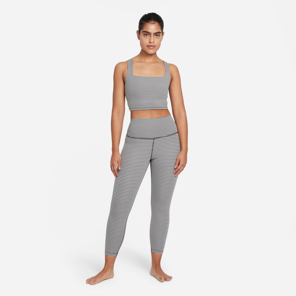 Nike Gingham Crop Tights Dame Grå