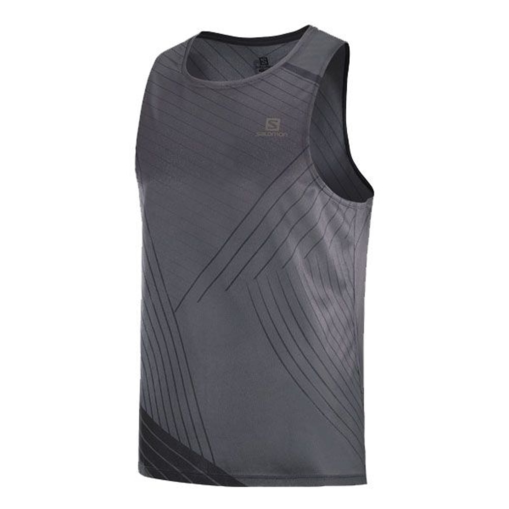 Salomon Sense Aero Tank Singlet Herre Grå