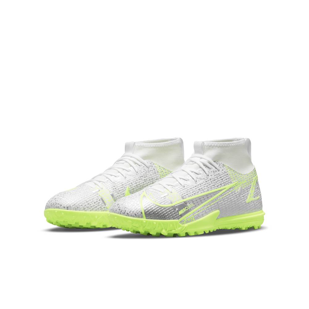 Nike MercurialX Superfly 8 Academy TF Fotballsko Barn Silver Safari
