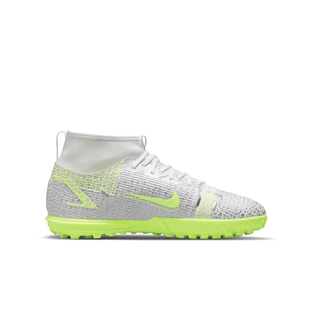 Nike MercurialX Superfly 8 Academy TF Fotballsko Barn Silver Safari
