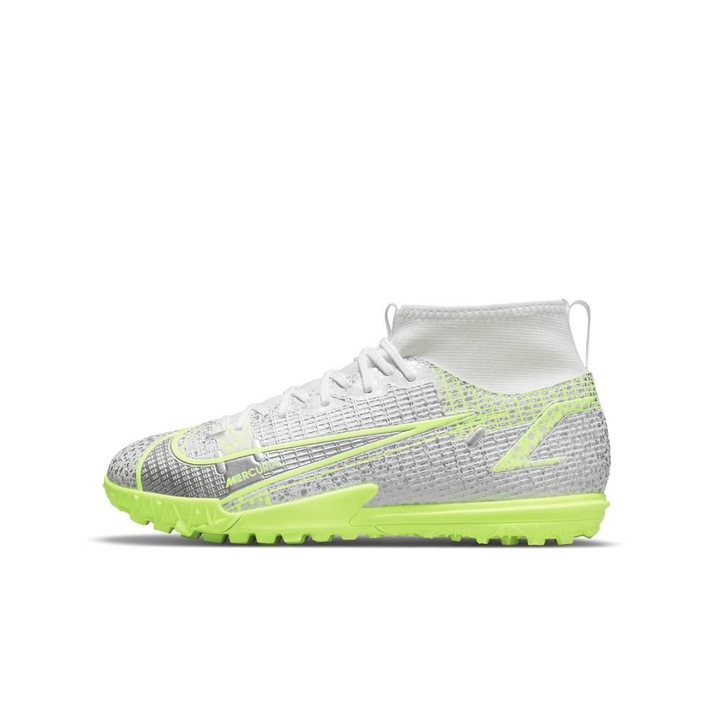 Nike MercurialX Superfly 8 Academy TF Fotballsko Barn Silver Safari