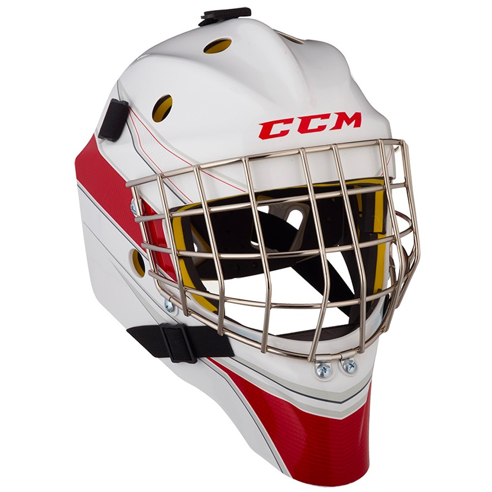 Ccm AXIS 1.5 Junior Keepermaske Hockey Certified Cat Eye Hvit/Rød