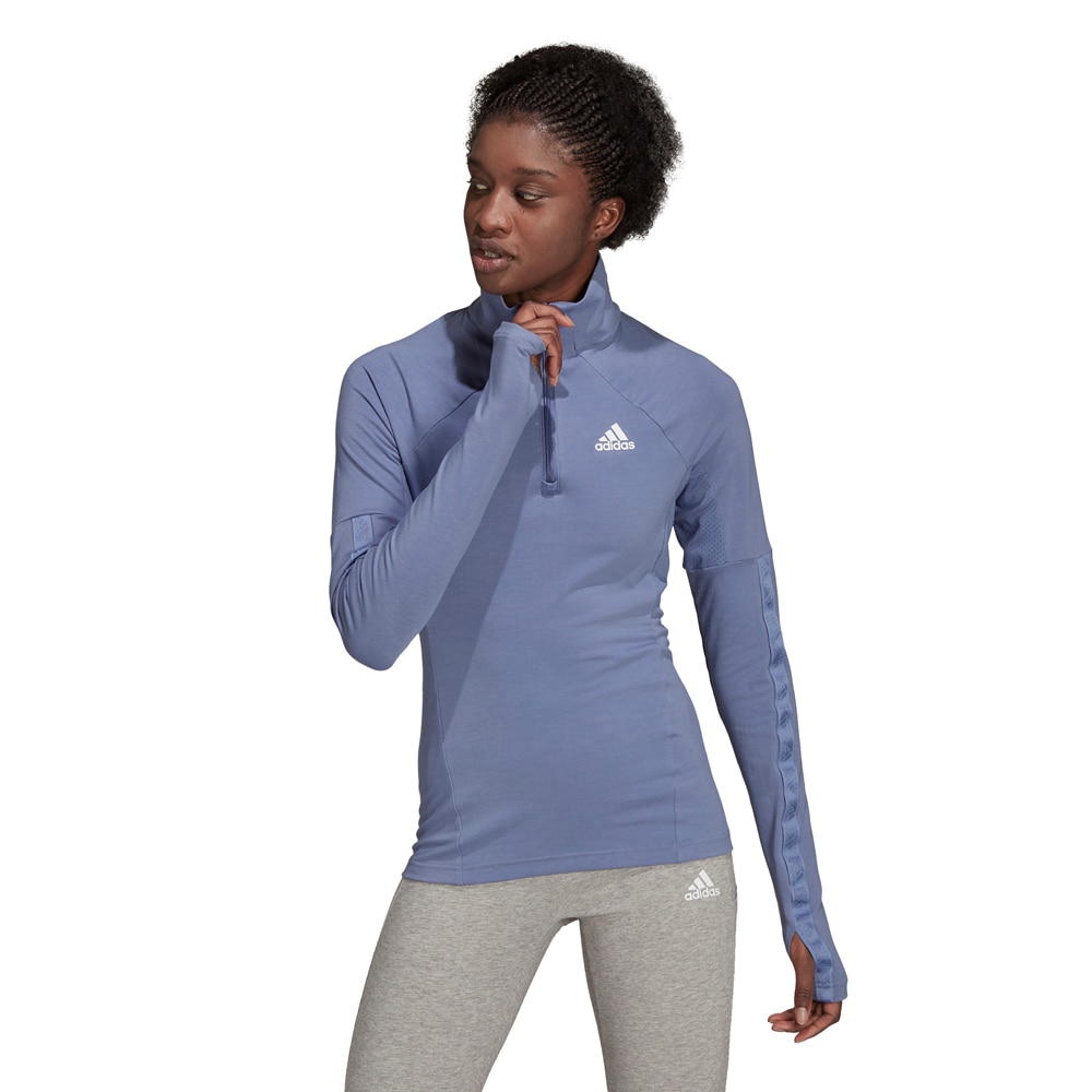 Adidas AeroeReady 1/2-Zip Treningsgenser Dame Lyseblå