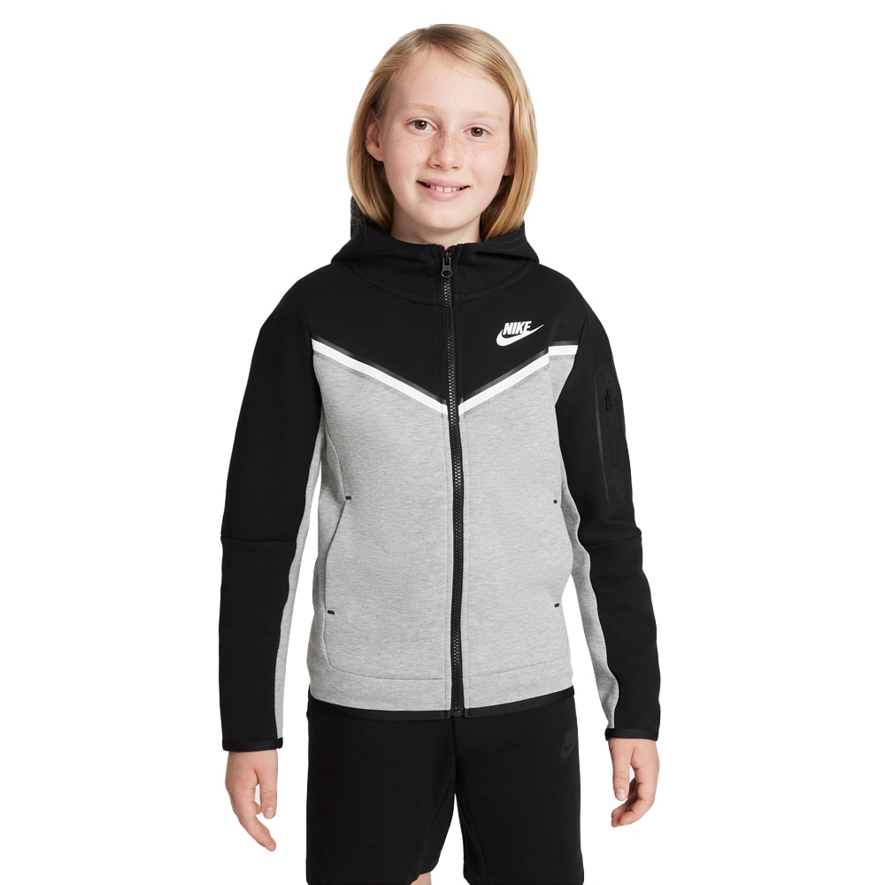 Nike Tech Fleece Hettegenser Barn Grå/Sort