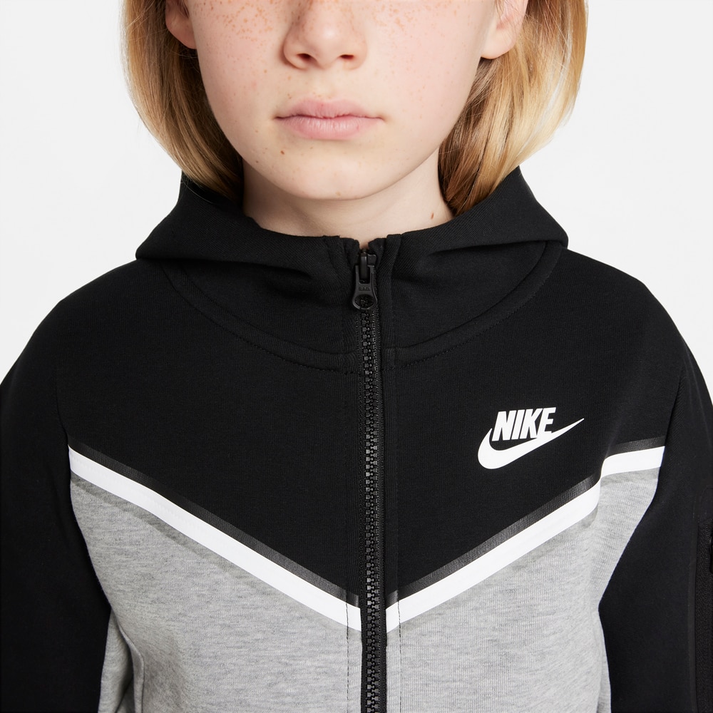 Nike Tech Fleece Hettegenser Barn Grå/Sort