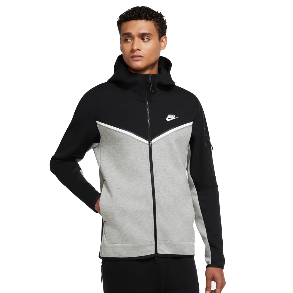 Nike Tech Fleece FullZip Hettegenser Grå/Sort