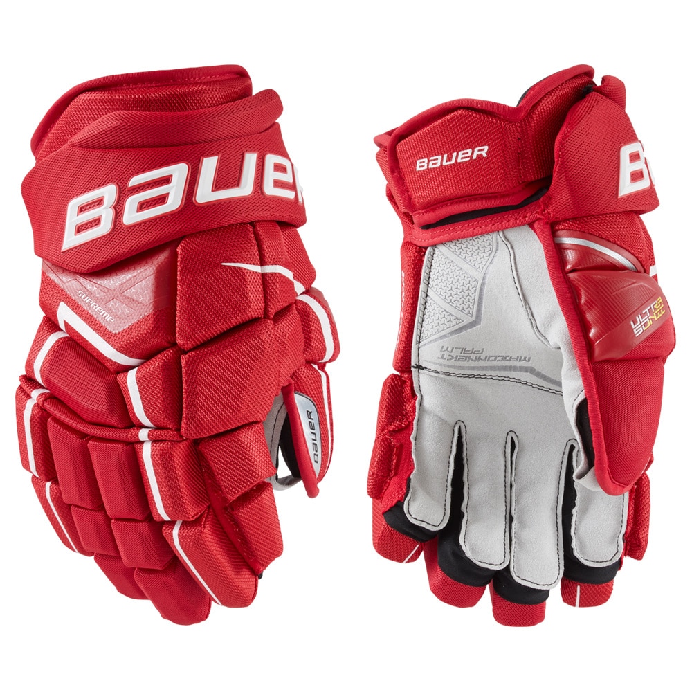 Bauer Supreme Ultrasonic Hockeyhanske Rød