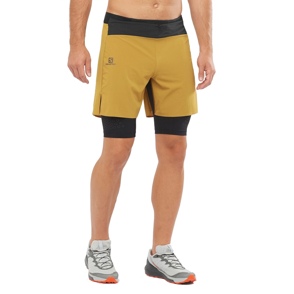 Salomon Exo Motion Twinskin Treningsshorts Herre Gul