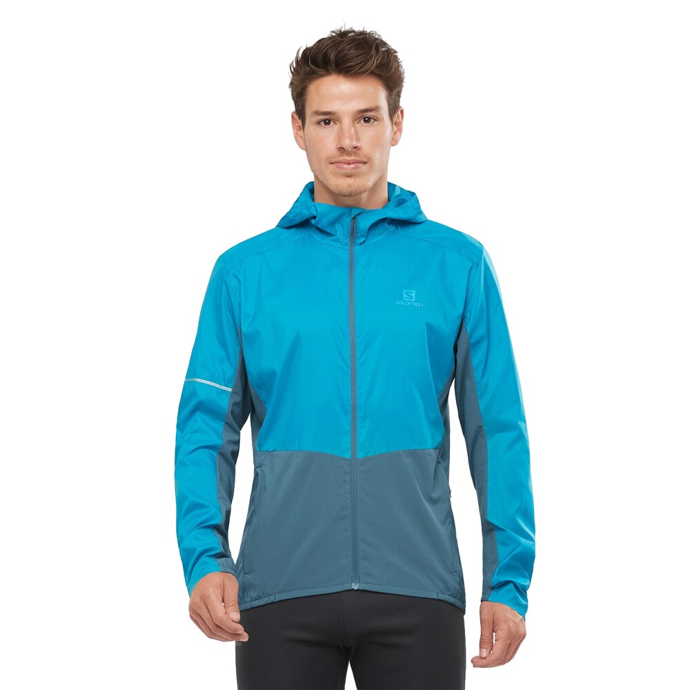 Salomon Agile Hoodie Hettegenser Herre Blå