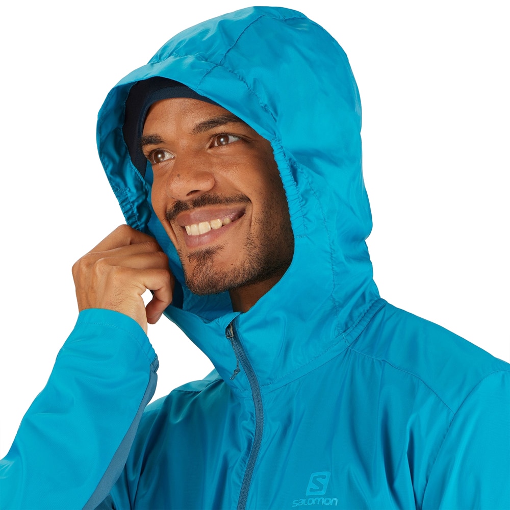 Salomon Agile Hoodie Hettegenser Herre Blå