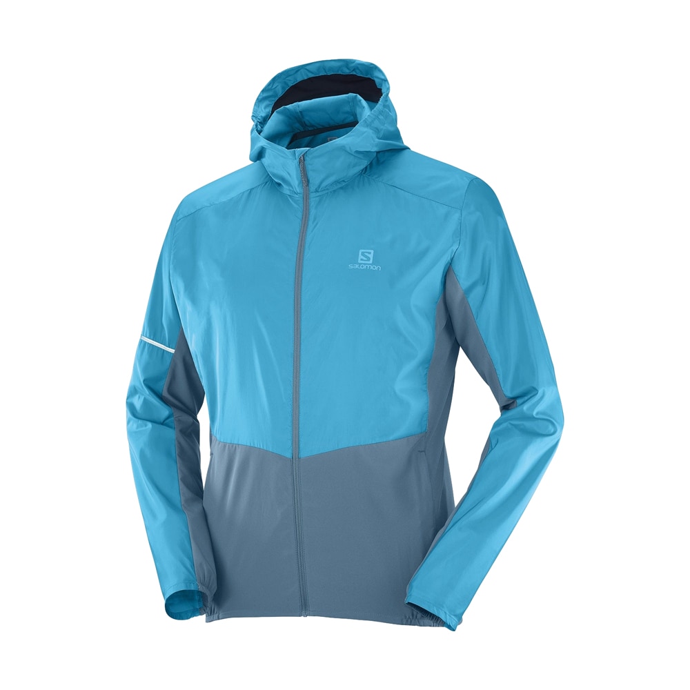 Salomon Agile Hoodie Hettegenser Herre Blå