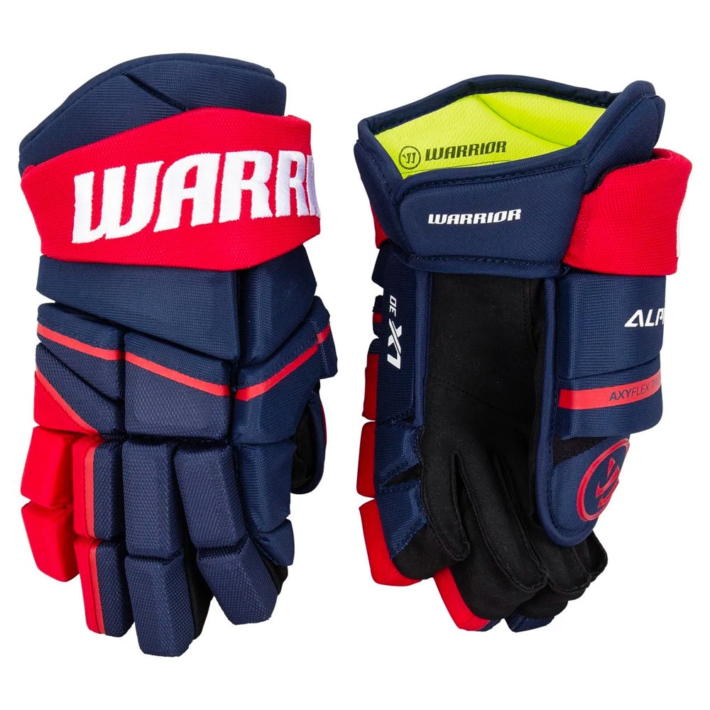 Warrior Alpha LX 30 Junior Hockeyhanske Marine/Rød