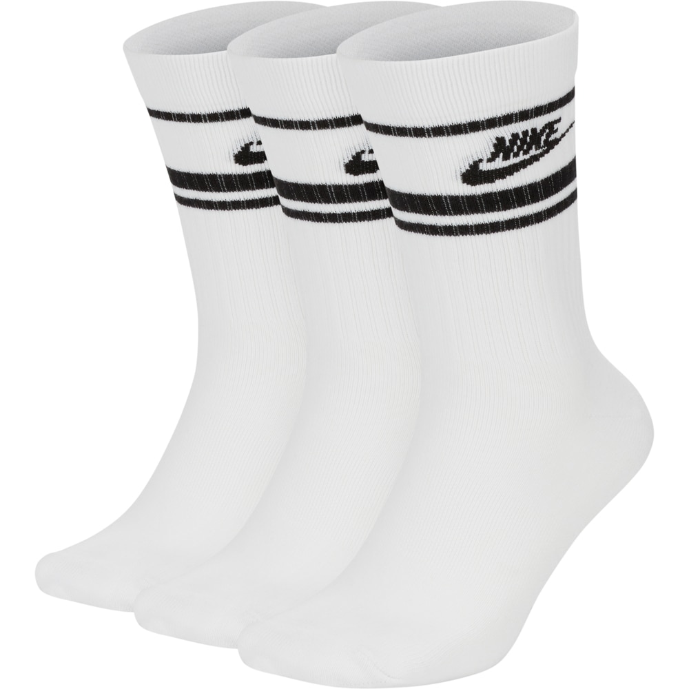 Nike Crew Essential Stripe Sokker 3Pack Hvit