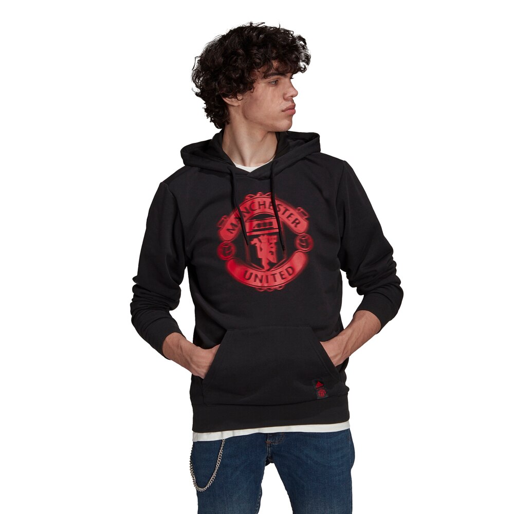 Adidas Manchester United Hoodie Hettegenser Sort/Rød