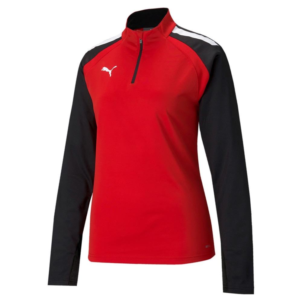 Puma teamLIGA 1/4 Zip Fotballgenser Dame Rød