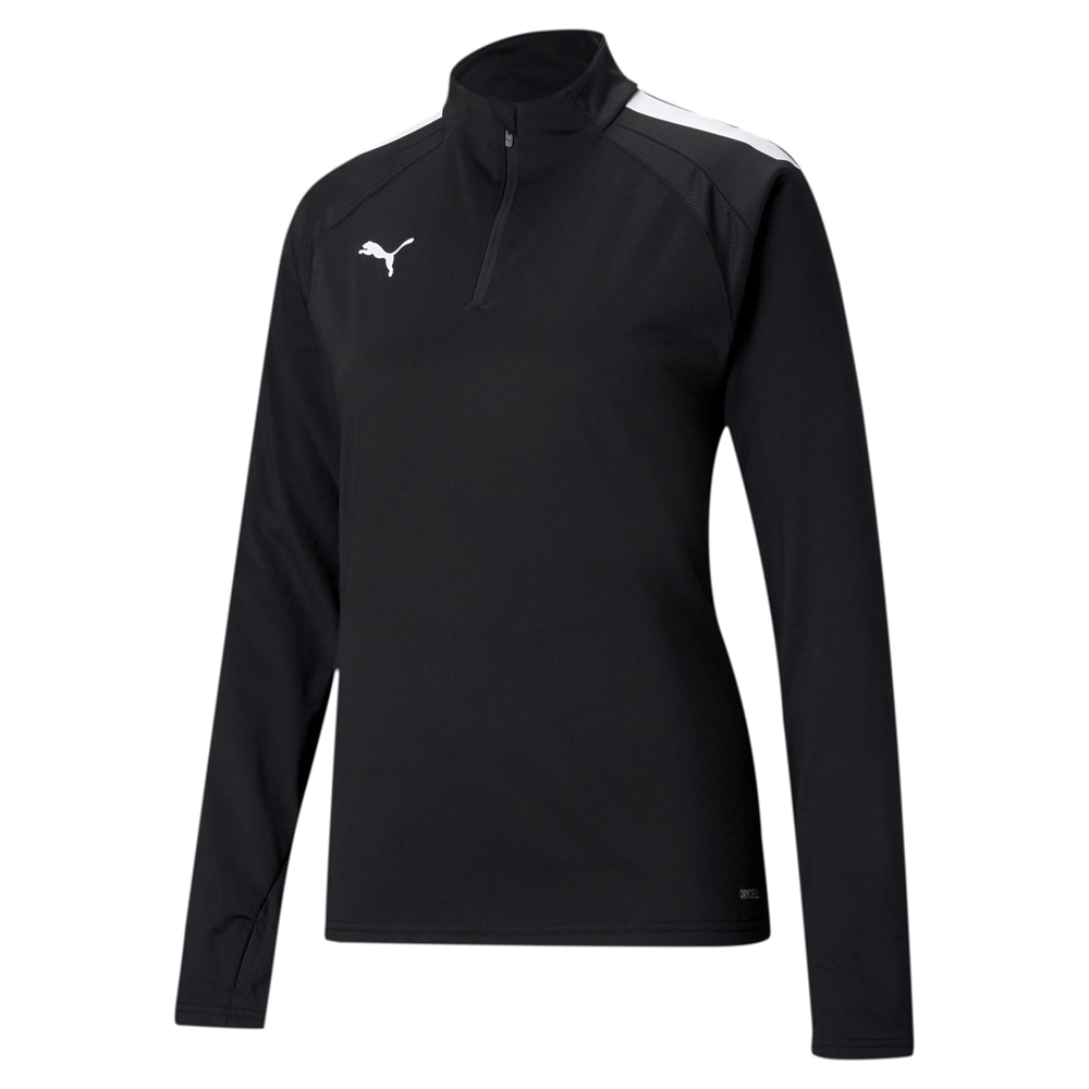 Puma teamLIGA 1/4 Zip Fotballgenser Dame Sort