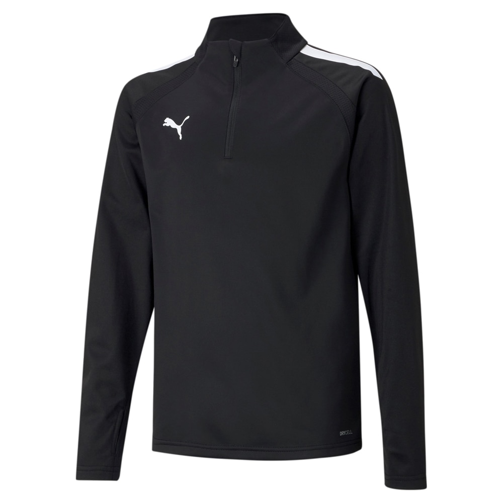 Puma teamLIGA 1/4 Zip Fotballgenser Barn Sort