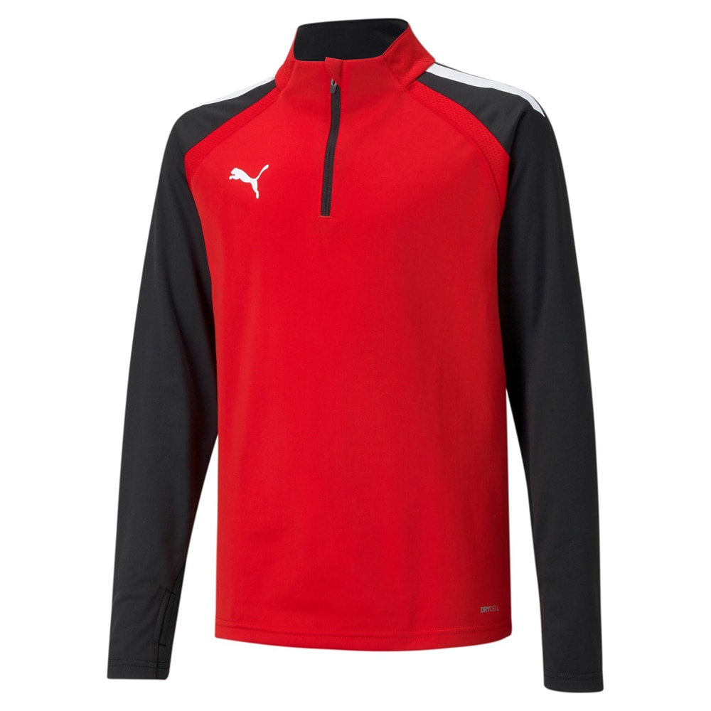 Puma teamLIGA 1/4 Zip Fotballgenser Barn Rød