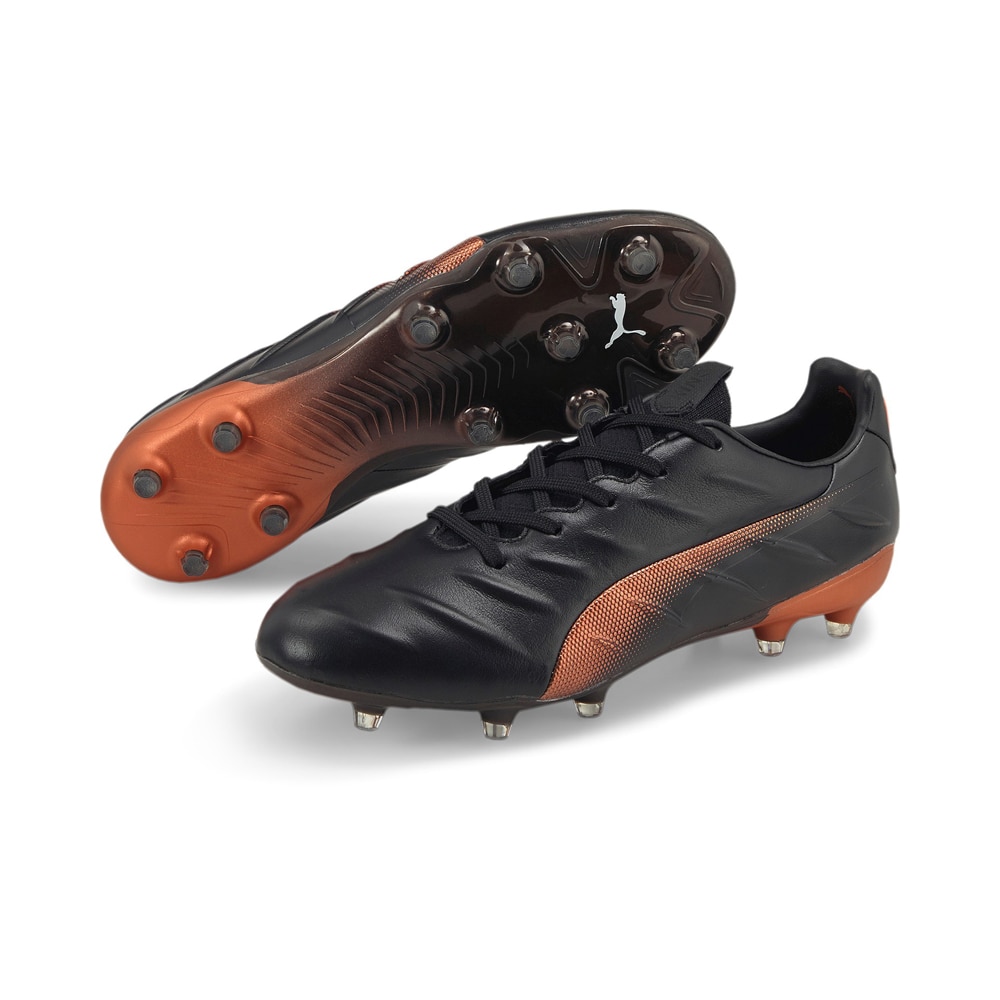 Puma King Platinum 21 FG/AG Fotballsko Sort/Bronse