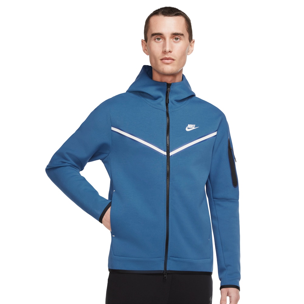 Nike Tech Fleece FullZip Hettegenser Blå/Hvit