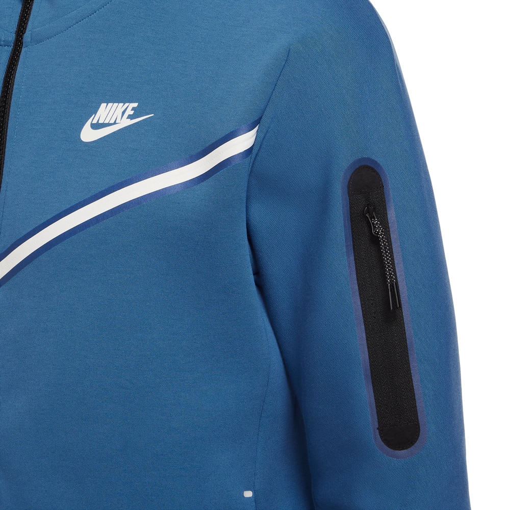 Nike Tech Fleece FullZip Hettegenser Blå/Hvit