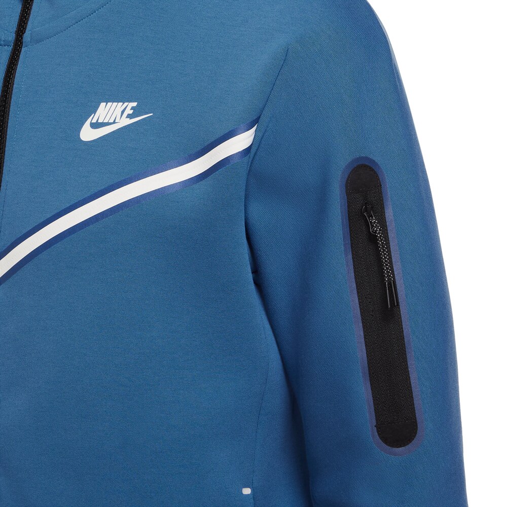 Nike Tech Fleece FullZip Hettegenser Blå/Hvit