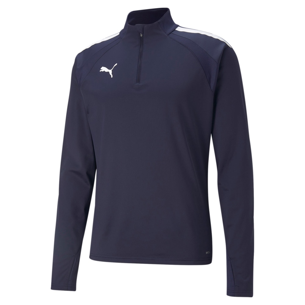 Puma teamLIGA 1/4 Zip Fotballgenser Marine