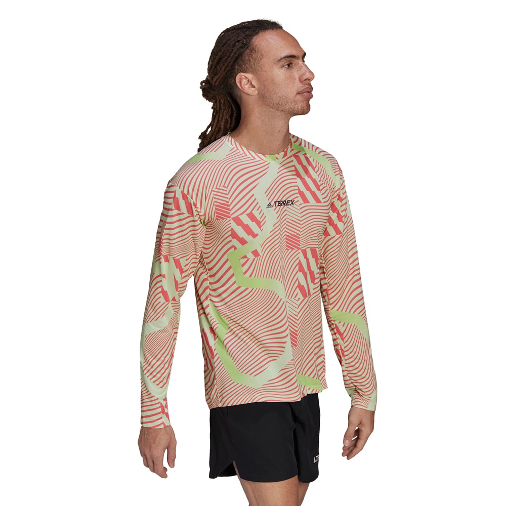 Adidas Trail GFX Langermet Trøye Herre Rød/Volt