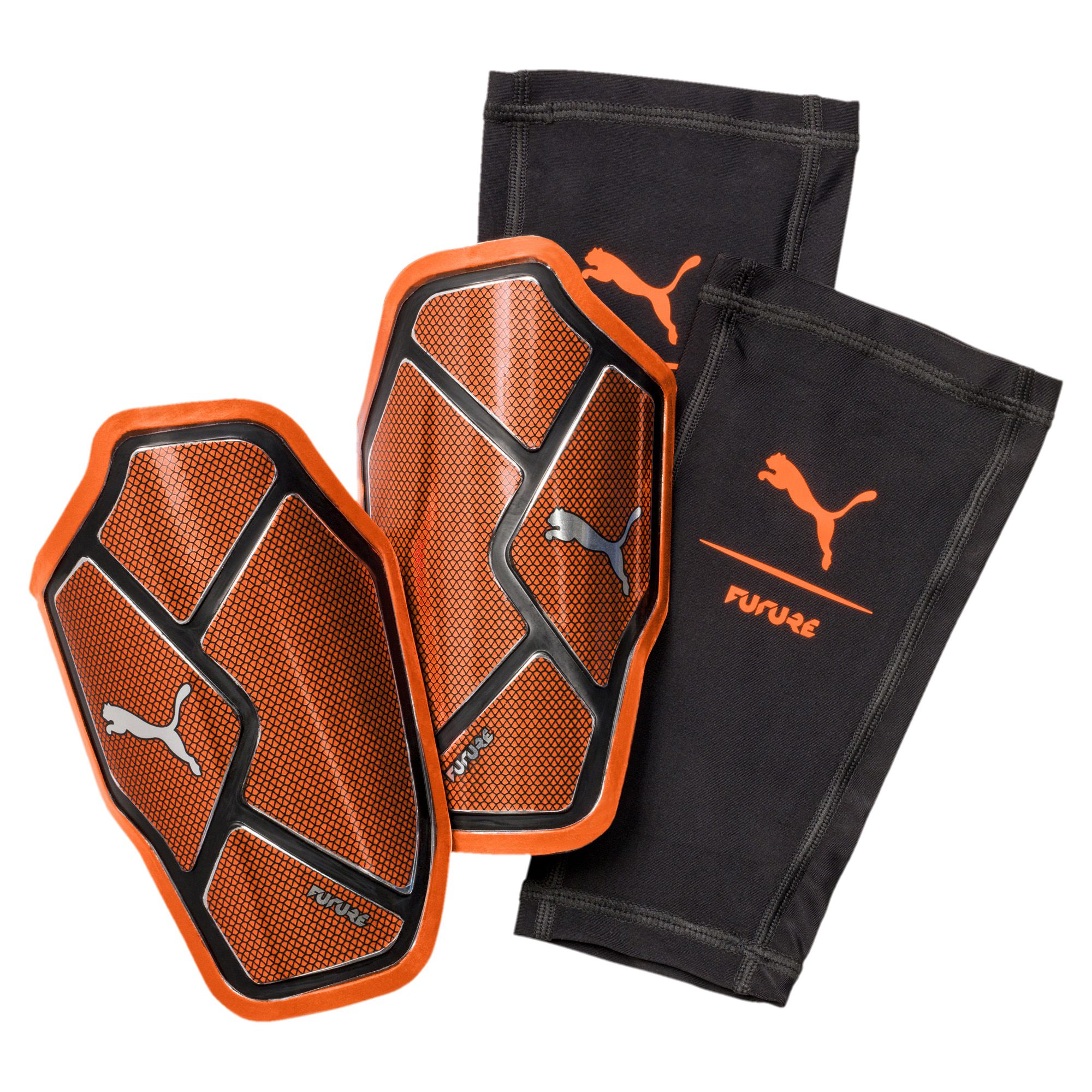 Puma FUTURE 2.2 Slip-IN Leggskinn Uprising Pack Oransje
