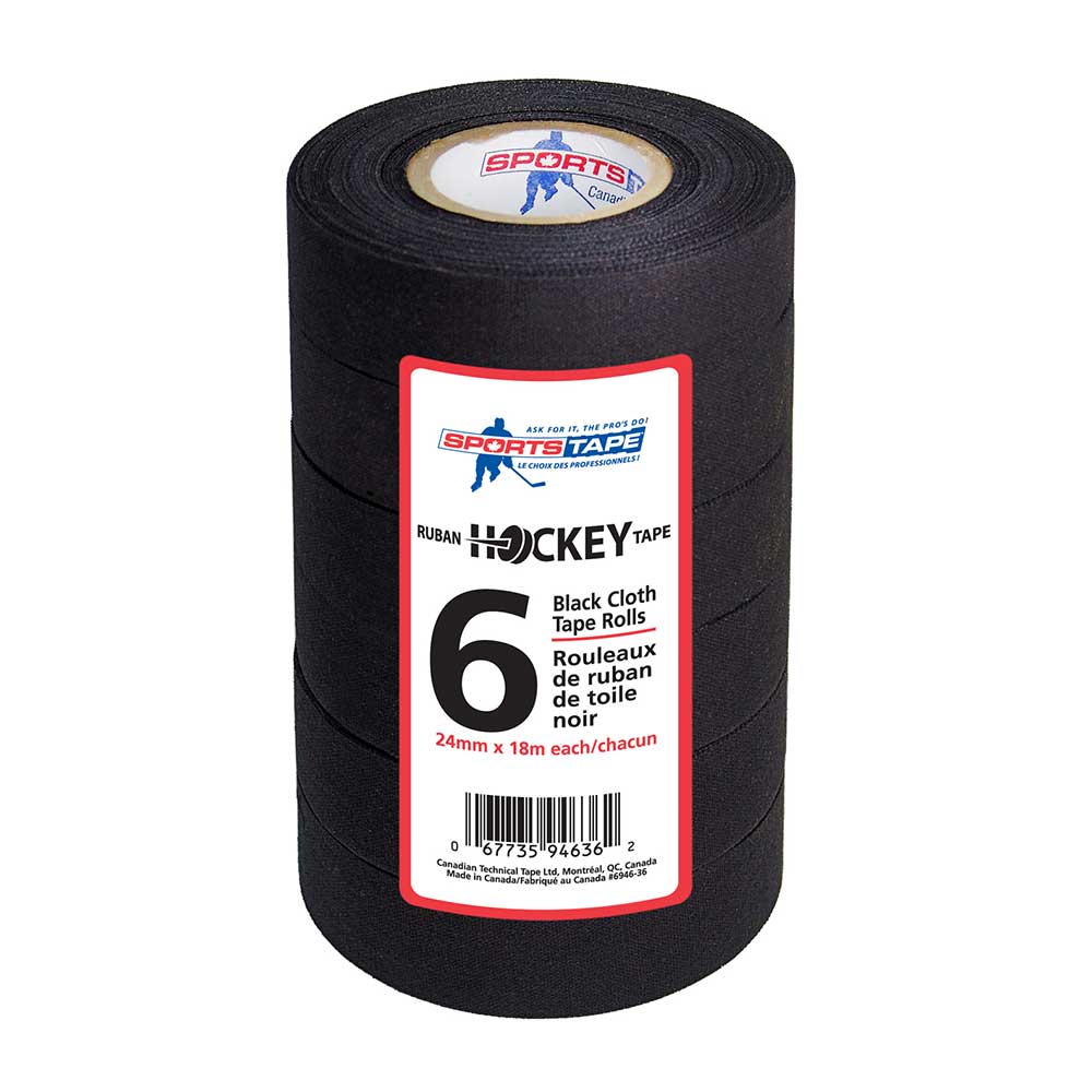 Sportstape Tekstiltape Hockey Smal Svart 6-pack