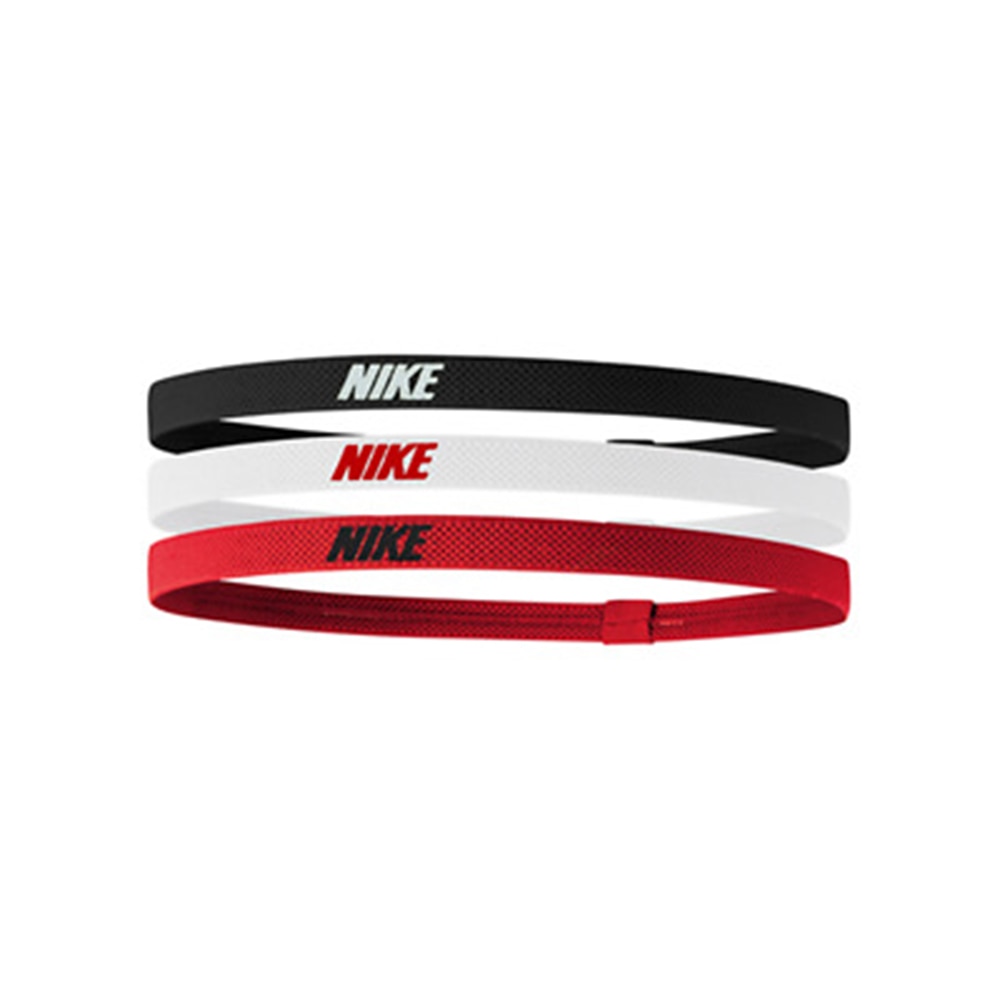 Nike Elastisk Hårbånd 2.0 3pk Sort/Hvit/Rød