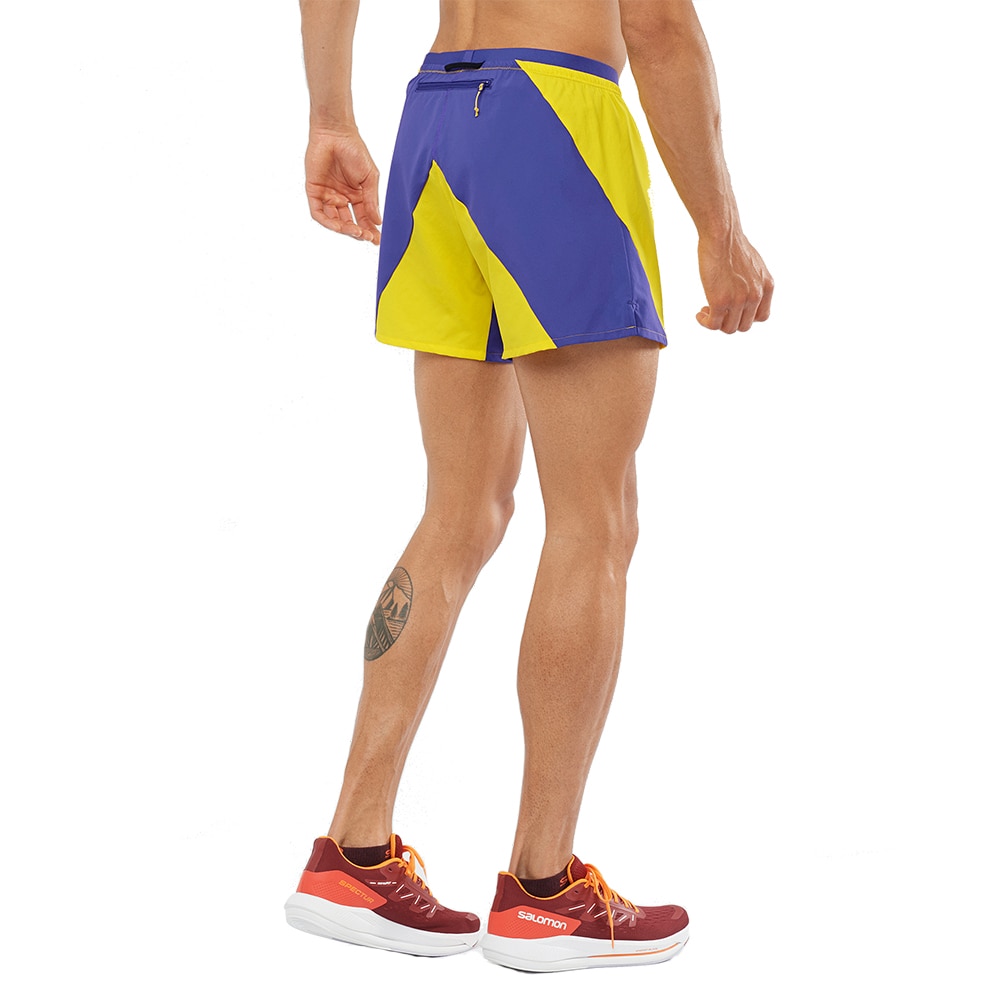 Salomon Cross 5'' Løpeshorts Herre Gul/Lilla