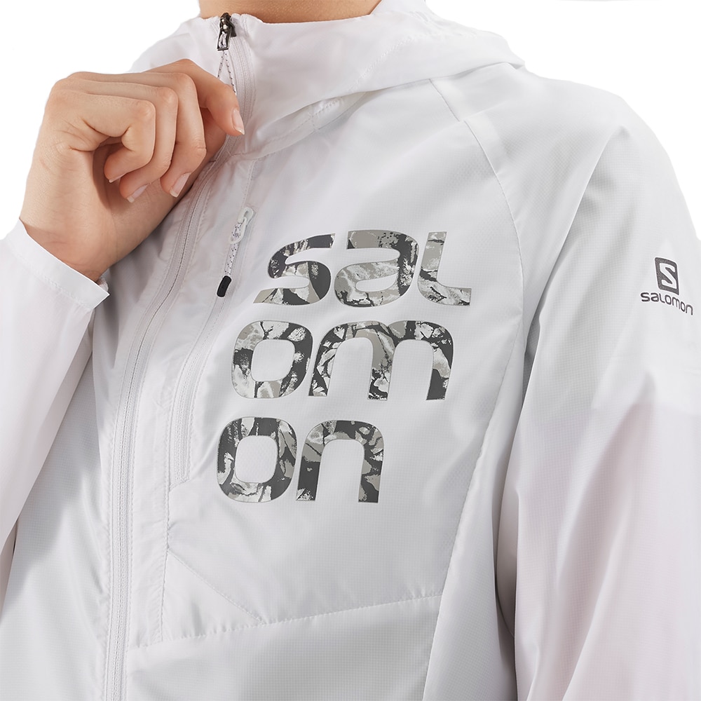 Salomon Bonatti Cross Fz Hoodie Løpejakke Dame Hvit