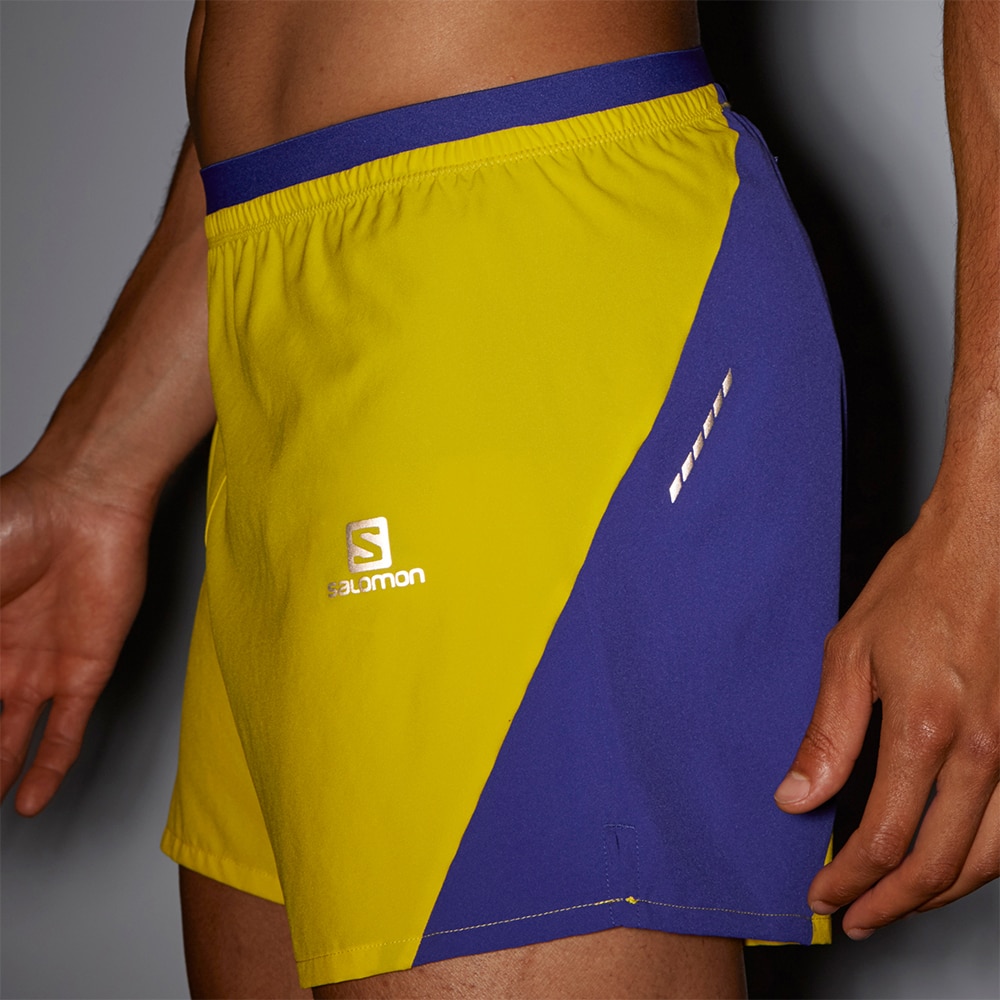 Salomon Cross 5'' Løpeshorts Herre Gul/Lilla