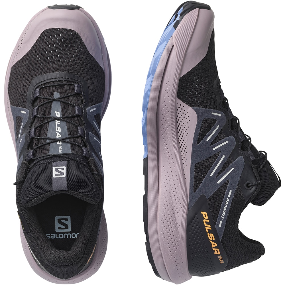 Salomon Pulsar Trail GTX Joggesko Dame Sort/Lilla