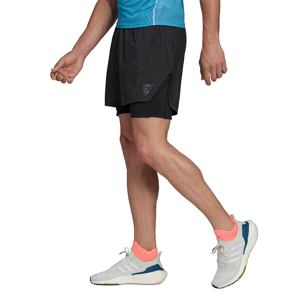 Adidas Adizero 2 in 1 Løpeshorts Herre Sort 