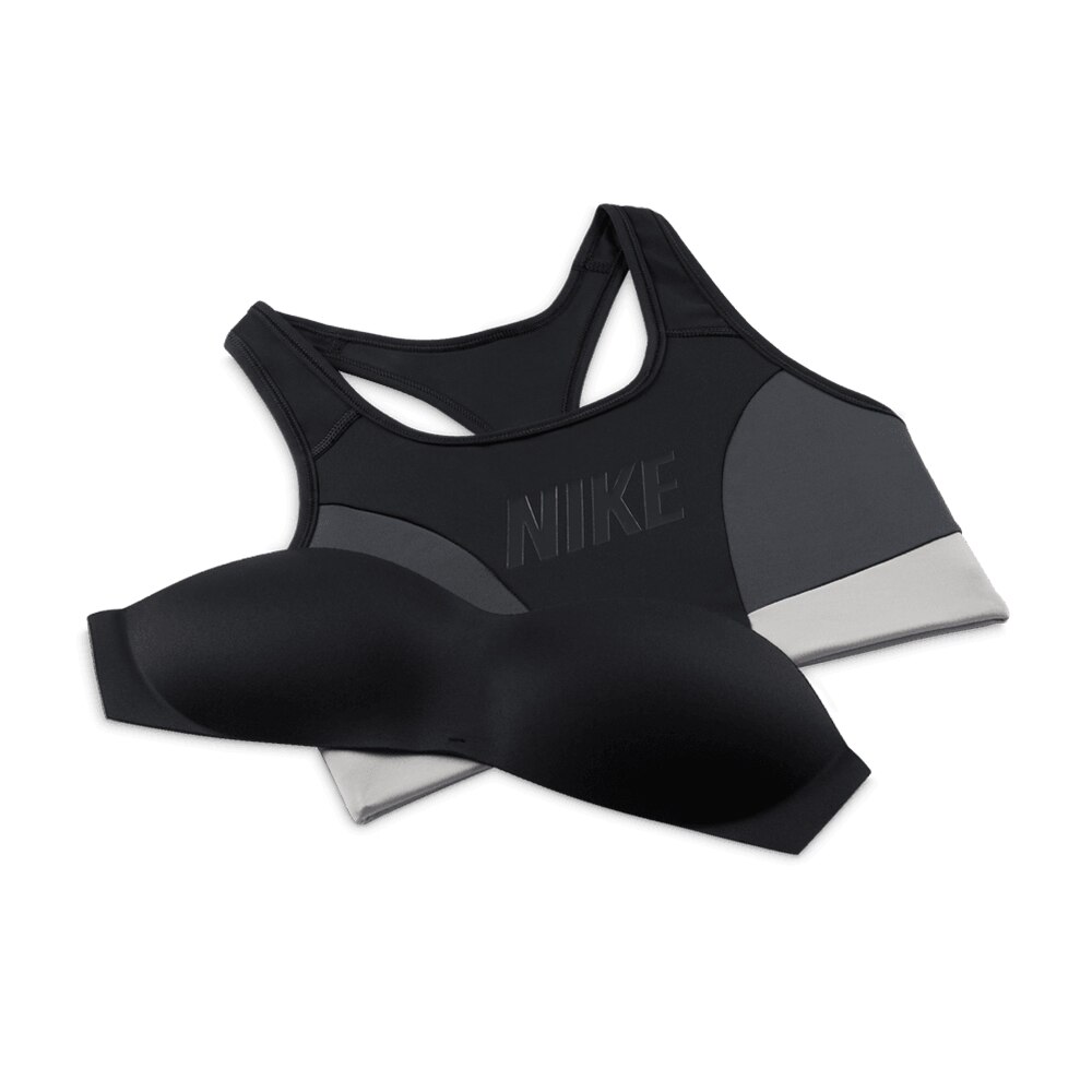 Nike Dri-Fit Swoosh Logo Sports-BH Sort/Grå