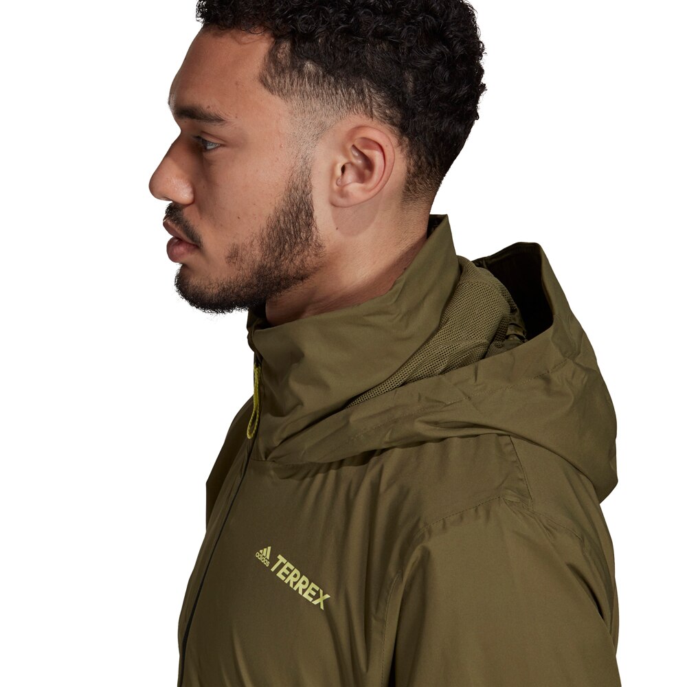 Adidas Terrex Multi Rain.DRY Primegreen Two-Layer Regnjakke Herre Grønn 