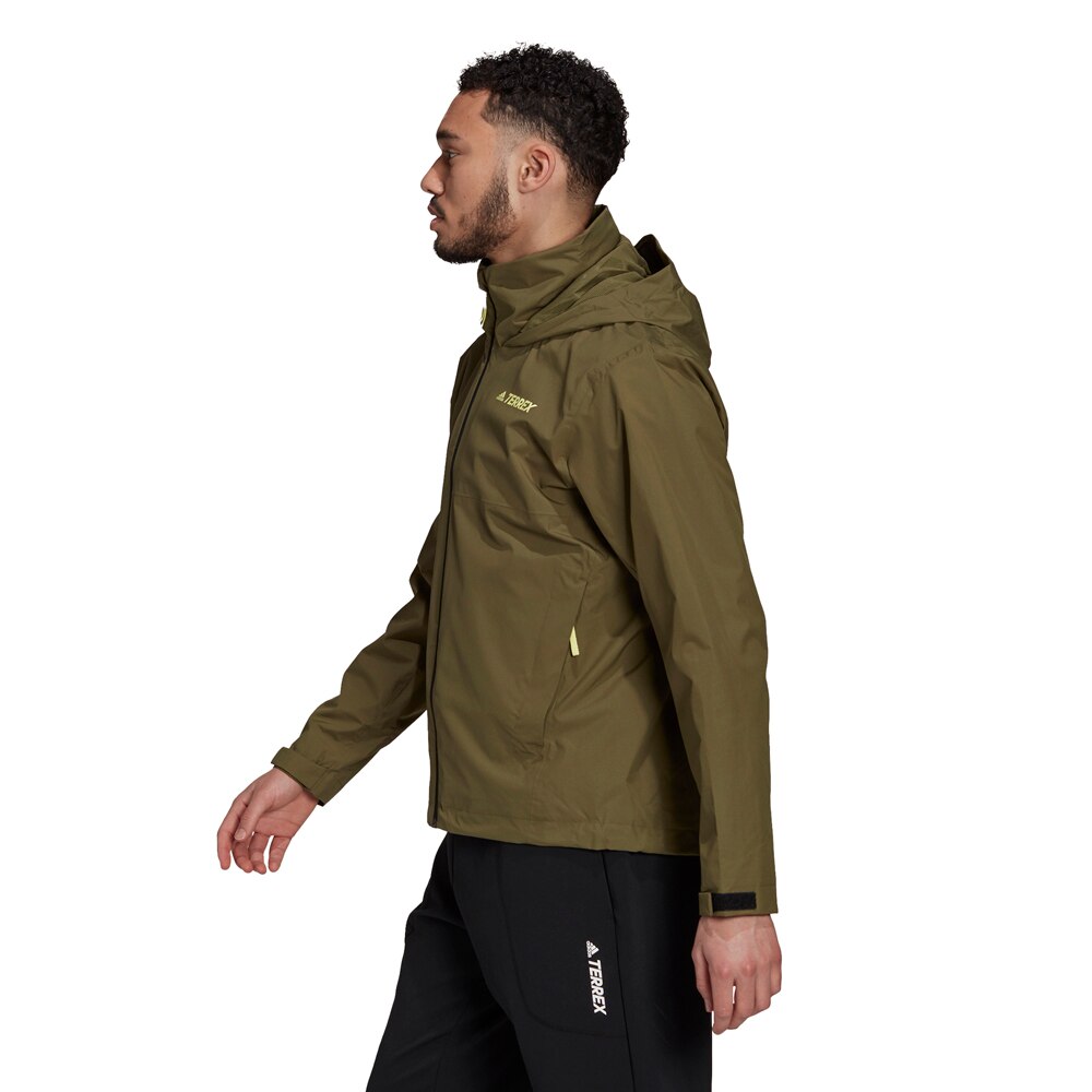 Adidas Terrex Multi Rain.DRY Primegreen Two-Layer Regnjakke Herre Grønn 