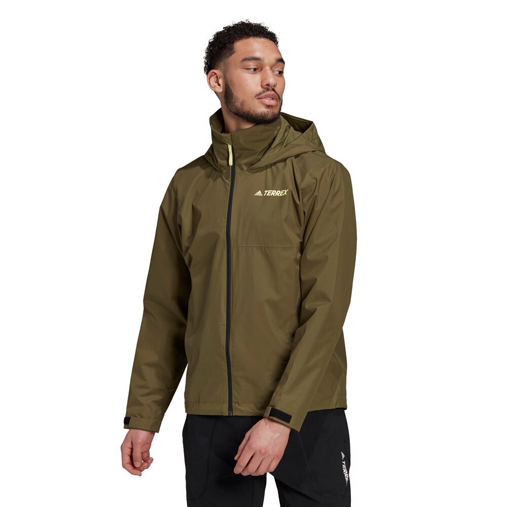 Adidas Terrex Multi Rain.DRY Primegreen Two-Layer Regnjakke Herre Grønn 
