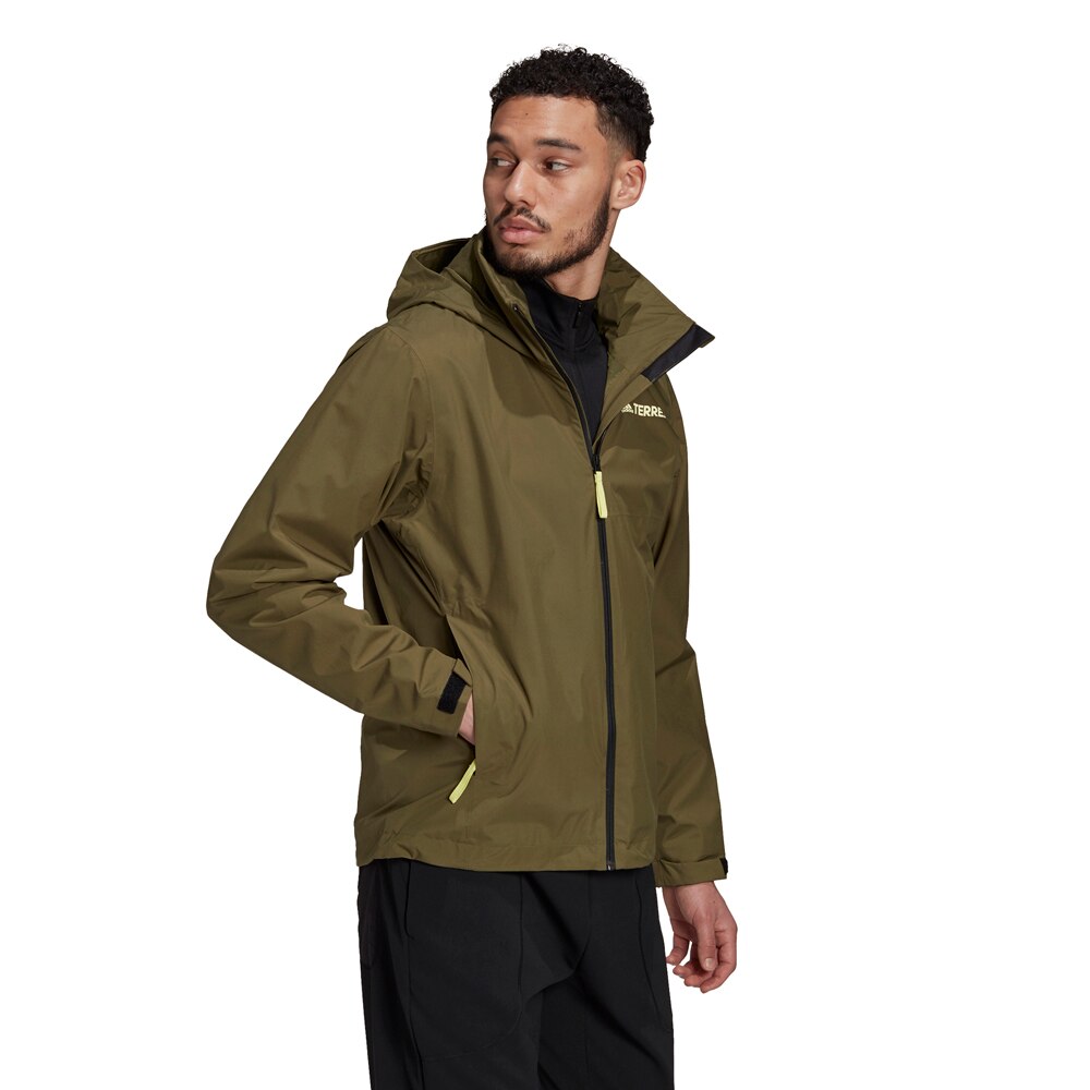 Adidas Terrex Multi Rain.DRY Primegreen Two-Layer Regnjakke Herre Grønn 