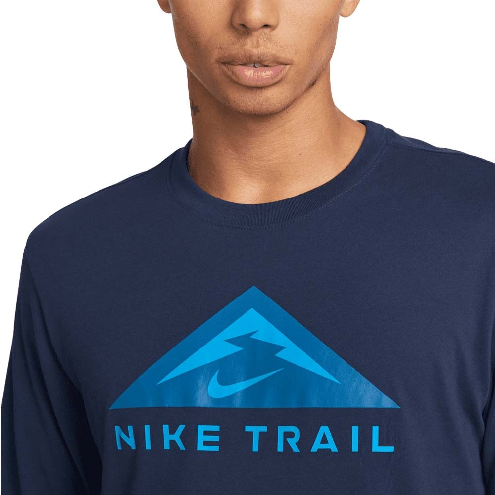 Nike Dri-Fit Trail Langermet Trøye Herre Blå