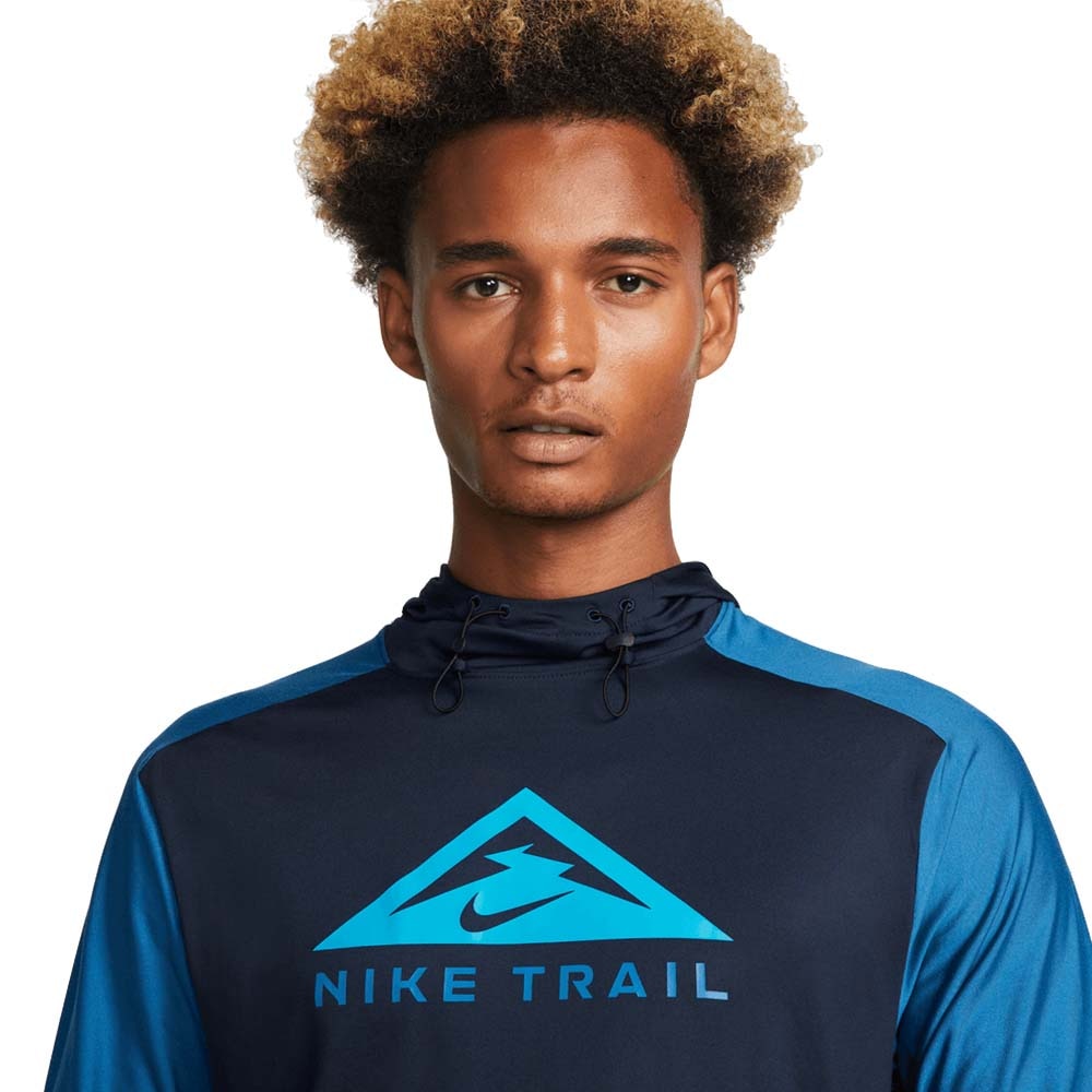 Nike Dri-Fit Trail Hoodie GX Langermet Trøye Herre Blå