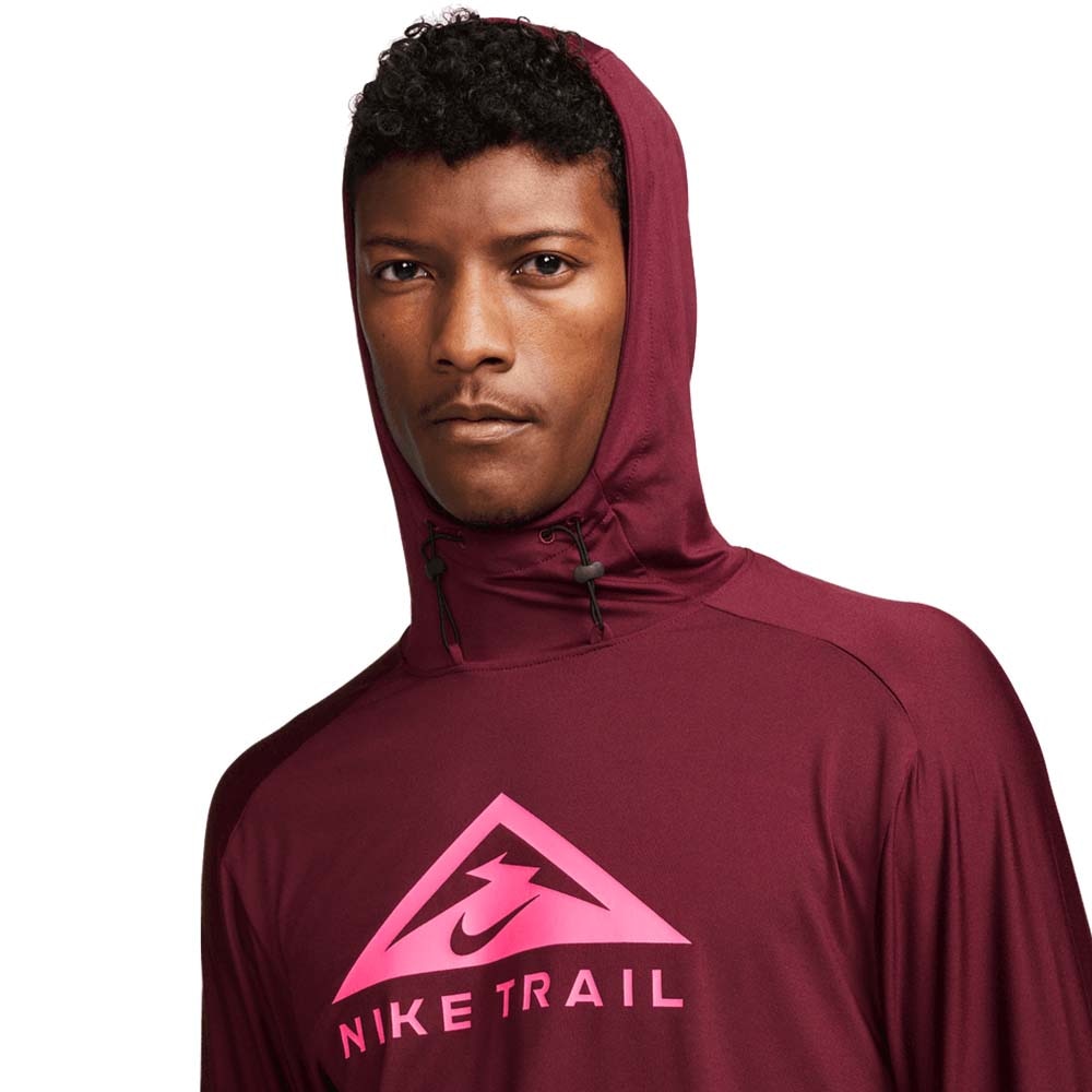 Nike Dri-Fit Trail Hoodie GX Langermet Trøye Herre Burgunder